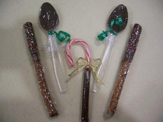 Make gourmet chocolate dipped Pretzel rods and candy canes